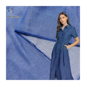 Cheap Prices Denim Jeans Fabrics 120gsm Light Weight Thin Soft Rayon/Polyester Denim Fabric for Shirts and Dresses - Rayon...