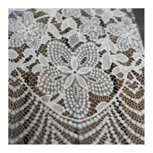 China Factory Design 42 Color Dyeing Knitted Mesh White Wedding Lace Fabric Eyelash Lace Fabric 44CM*300CM - 100% Polyester...