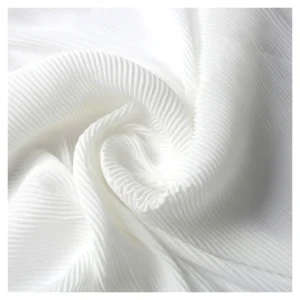 China Supplier Premium Pure White Dyed Wrinkle Crinkle Chiffon Fabric Roll - 100% Polyester, 100 gsm, 150 CM, Fabric...