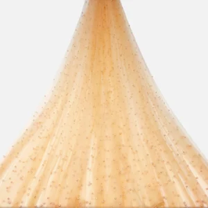 Custom Colorful Pearl Beaded Tulle for Bridal 3D Lace Fabric, Support Multiple Colors Production - Mesh Fabric, 40G, Warp...