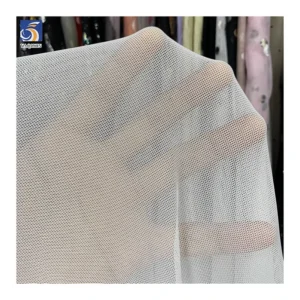 Custom Knitted 4-Way Stretch Sport Power Net Mesh Fabric 92% Polyester 8% Spandex Breathable for Yoga Lingerie Sportswear...