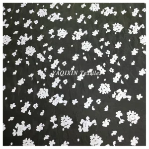 Custom New Arrival Tulle Fabric White Floral Offset Printed Sheer Nylon Stretch Mesh Fabric by the Yard - 100% Polyester, 30...