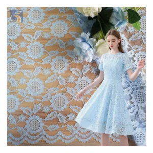 Custom Wholesale Price Lace Jacquard Fabric Textile Keqiao Blouse Dress Chantilly Lace Fabric for Ladies - 100% Polyester...