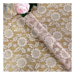 Custom Wholesale Price Lace Jacquard Fabric Textile Keqiao Blouse Dress Chantilly Lace Fabric for Ladies - 100% Polyester...