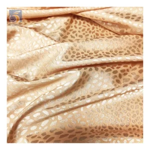 DMF003 Retro Luxury Jacquard Satin Leopard Print Fabric for Clothing - 100% Polyester, 80 gsm, 160 CM, Fabric, Knitted...