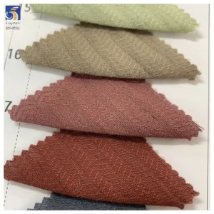 DV-6721 New Product 120g OEM Custom Textured Softness Linen Blend 80% Rayon Striped Jacquard Chiffon Fabric for Womenswear...