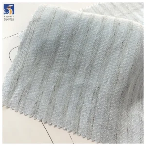 DV-6721 New Product 120g OEM Custom Textured Softness Linen Blend 80% Rayon Striped Jacquard Chiffon Fabric for Womenswear...