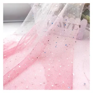 DX146 Low Moq Gradient Glitter Tulle With Diamond Net Sequin Ombre Tulle Mesh Fabric - 100% Polyester, 25 gsm, 150 CM, Mesh...