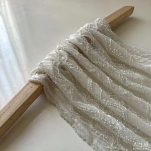 Silver Thread Glitter Striped Jacquard Mesh Fabric 90%Nylon 10%Spandex 4 Way Stretch Mesh Lace Fabric