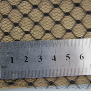 F500 Eco-Friendly Lace and Mesh Fabrics Premium Quality Jacquard Black Polka Dots Mesh Fabrics for Garment Making - 100%...