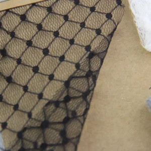 F500 Eco-Friendly Lace and Mesh Fabrics Premium Quality Jacquard Black Polka Dots Mesh Fabrics for Garment Making - 100%...