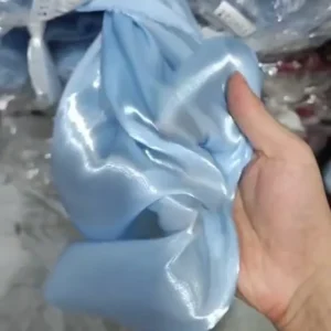 FO001-1 High Quality Luxury Solids Soft Polyester Glossy Organza Fabric Shiny Dress Liquid Organza Fabric - 100% Polyester...