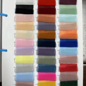 FO001-1 High Quality Luxury Solids Soft Polyester Glossy Organza Fabric Shiny Dress Liquid Organza Fabric - 100% Polyester...