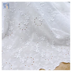 Factory Direct Sales Good Price Water Soluble Lace Fabric Cotton Voile Lace Fabric 3D Floral Embroidery Eyelet Lace Fabric...