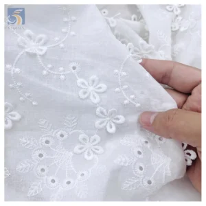 Factory Direct Sales Good Price Water Soluble Lace Fabric Cotton Voile Lace Fabric 3D Floral Embroidery Eyelet Lace Fabric...