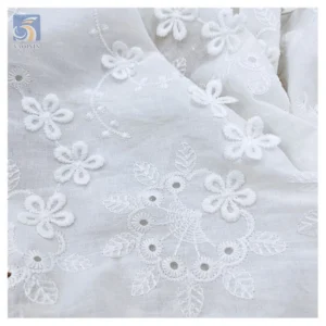Factory Direct Sales Good Price Water Soluble Lace Fabric Cotton Voile Lace Fabric 3D Floral Embroidery Eyelet Lace Fabric...