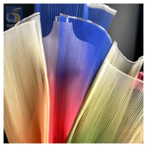 Gradient Stiff Hard Mesh Fabric Polyester Accordion Pleated Tulle Fabric Wedding Dress Background Dec Designer Fabric - 100%...