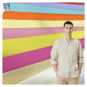 Guangzhou Fabric A2182 175gsm Cheap Cotton Spandex Stretch Like Slub Linen Cotton Fabric for Clothing Dress Casual - Linen...