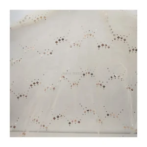 Guangzhou Gold Supplier Tulle 2026 New Arrival Gold Floral Dots Glitter Embroidery Sequin Tulle Mesh Net Fabric - 100%...