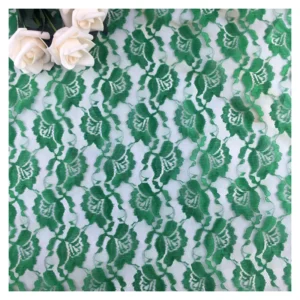 Guangzhou Supplier Luxurious Bridal Lace Fabric Ivory Floral Jacquard Mesh African Chantilly Lace Fabric for Woman - 100%...