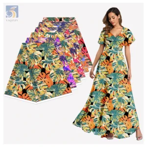 Guangzhou Supplier OEM&ODM Customized Digital Printed Poplin 100% Cotton Fabric Hawaiian Tropical Leaf Print Fabric - 100%...