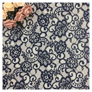 Guangzhou Textile and Lace Fabric Manufacturer Swiss Sexy Black Floral Guipure Chantilly Lace Fabric - 100% Polyester, 110...