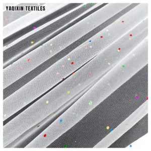 Guangzhou Zhongda Factory Prices Multi-color Shiny Sparkle 100 Polyester Net Tulle Mesh Fabric by the Yards - 100%...