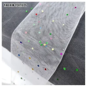 Guangzhou Zhongda Factory Prices Multi-color Shiny Sparkle 100 Polyester Net Tulle Mesh Fabric by the Yards - 100%...