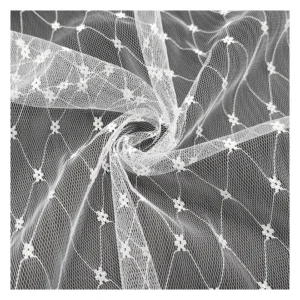 Guangzhou Zhongda Wholesale Price White Soft Tulle Mosquito Netting Fabric Polyester Mesh Jacquard Fabric - 100% Polyester...