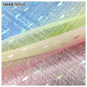 HX20425 2026 Hot Sale Wedding Bridal Veil Hayal Tulle Fabric Soft Rainbow Tutu Dress Tulle Colorful Printing Lace Fabric...