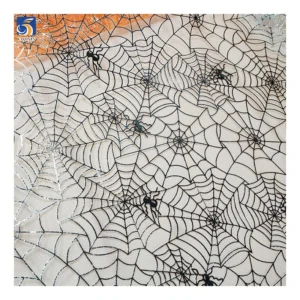 Halloween Cobweb Voile Fabric - Lightweight Sheer Cloth for Witch Cape, Party Backdrop & Craft Decor - Tricot, Mesh Fabric...