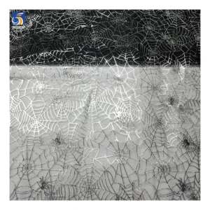 Halloween Cobweb Voile Fabric - Lightweight Sheer Cloth for Witch Cape, Party Backdrop & Craft Decor - Tricot, Mesh Fabric...