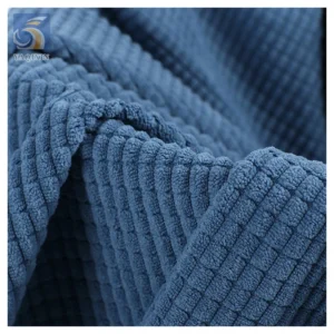 High Quality 4.5W Stock Polyester Corduroy Fabrics Stretch Heavy 340gsm Plaid Corduroy Dress Jacket Coat Fabric - 100%...