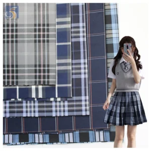 High Quality 60/40 Polyester/Cotton Fabric 195gsm Plaid Check Yarn Dyed Fabric for Pleated School Uniform Skirts...