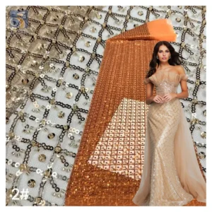 High Quality African Shiny Glitter Tassel Lace Fabric Fashion Sequin Embroidered Checkered Pattern High Quality Tulle Fabric...