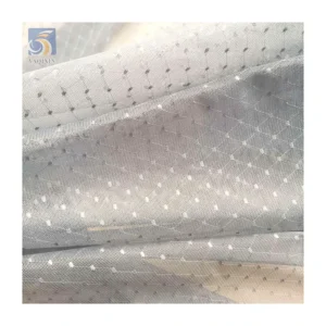 High Quality Polyester Mesh Jacquard Swiss Dots Fabric Vintage Veiling Fabric Bridal White Veil Tulle Fabric - 100%...