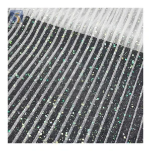 High Quality Wedding Dress 100% Polyester Colored Glitter Pleated Mesh Tulle Fabric for Dress - 100% Polyester, 60 gsm, 150...