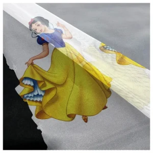 Hot 100% Polyester Snow White Princess Printed Tulle Fabric for Children's Dress - 100% Polyester, Mesh Fabric, 25g, Warp...