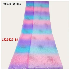 JJ22427-1 Beautiful Home Wedding Party Decoration Fabric Rainbow Print Mesh Polyester Fabric Golden Dot Glitter Tulle 2025...