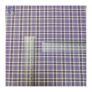 KL506 2025 New Arrival Purple Small Checkered Fabric Elastic Yarn Dyed Plaid Casual Suit Fabric - Spandex, Polyester, 155...