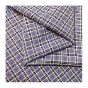 KL506 2025 New Arrival Purple Small Checkered Fabric Elastic Yarn Dyed Plaid Casual Suit Fabric - Spandex, Polyester, 155...