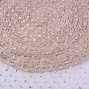 LPM004 Bling Bling Sparkle Diamonds Sequin Fabric Flash Glitter Sequin Tulle Mesh Fabric for Evening Dress - Polyester...
