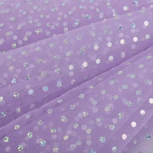 LPM004 Bling Bling Sparkle Diamonds Sequin Fabric Flash Glitter Sequin Tulle Mesh Fabric for Evening Dress - Polyester...