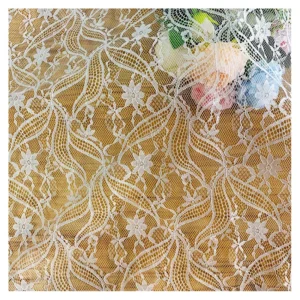 LST15 OEM Good Price Latest African Guipure Lace Fabric Floral Jacquard Cheap Chantilly Lace Fabric for Underwear - 100%...