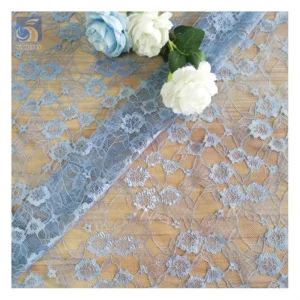 Latest Design White African Lace Fabric 5 Yards Small Floral Net Mesh Lace Clothing Chantilly Lace Fabric for Peru - 100%...