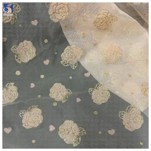 Latest Flashy Tulle Fabric Black Gold Glitter Rose Flowers Flocked Mesh Fabric Tulle 5 Yards High Quality - 100% Polyester...