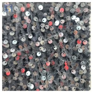 Multi-color 2026 African Velvet Sequined Embroidery Lace Fabric Luxury Stretch 5mm Shiny Sequin Velvet Fabric - Polyester...
