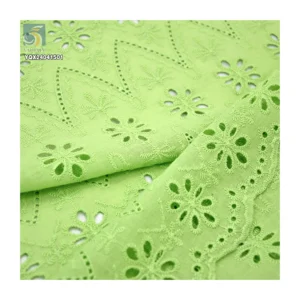 Multicolor Combed Pure Cotton Thread Embroidery Fabric Novel Design Good Price Swiss 100% Cotton Lace Fabric - 100% Cotton...