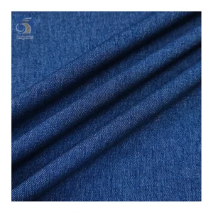 New Arrival Double Cationic Fabric Blue Jeans Polyester Rayon Spandex Stretch Denim Fabric High Quality - Polyester, Rayon...
