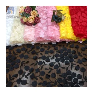 New Arrival Reasonable Price Lace Embroidery Fabric for Woman 3D Polyester Floral Fashion Fabrics - 100% Polyester, 180 gsm...
